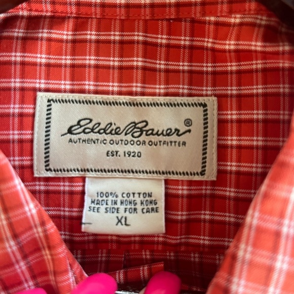 Eddie Bauer Wrinkle Resistant Bright Orange Dress Shirt Like New Men’s Size XL - Picture 11 of 15